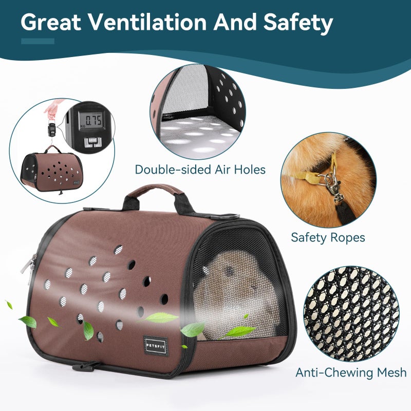 Petsfit 16 X 9 X 9 Inches Rabbit Carrier, Portable Bunny Carrier with Ventilation Holes, Guinea Pig Carrier for Small Animals, Chinchilla, Hedgehog, Squirrel - Image 3